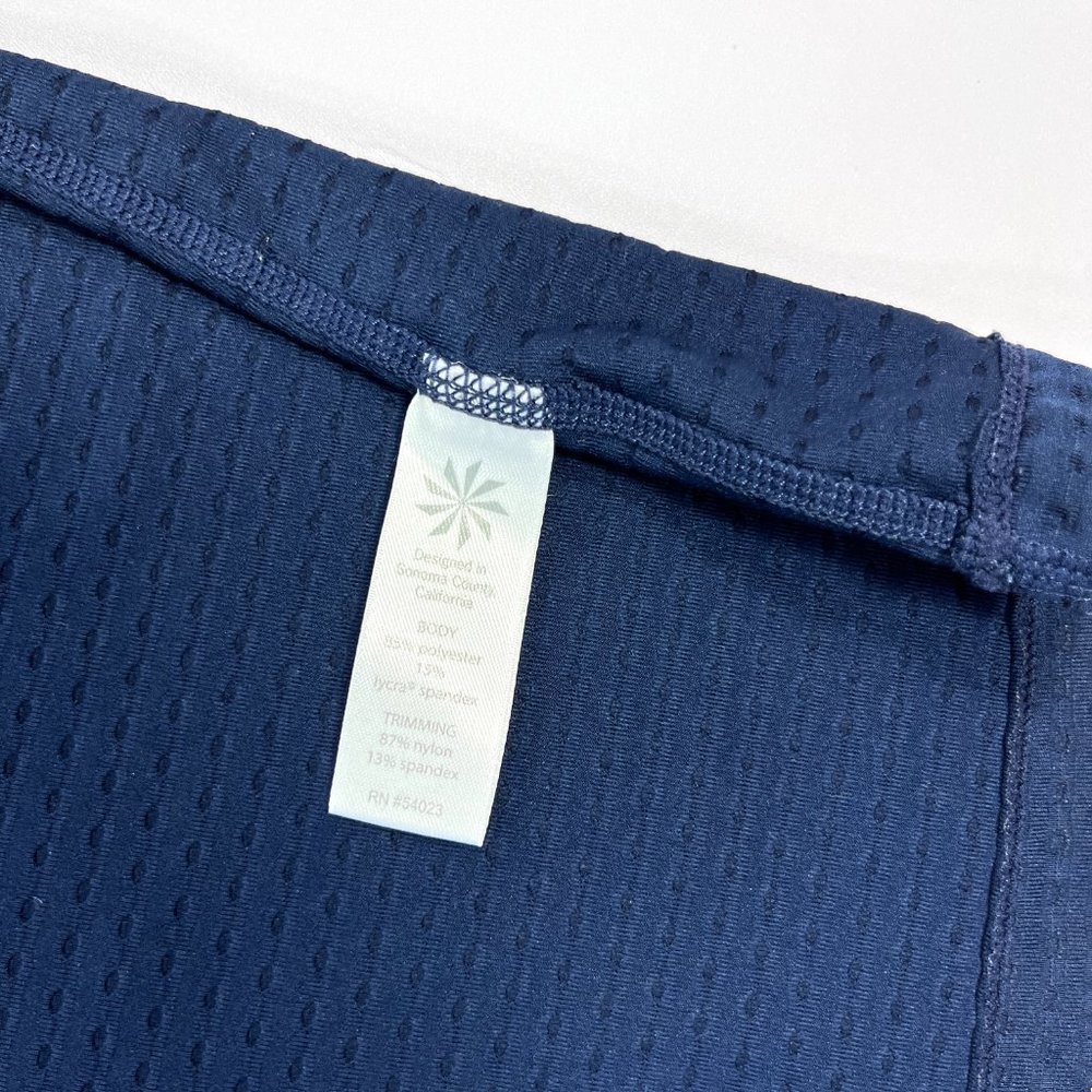 Athleta Chi Mesh Dot Tank High Neck Racerback Women's Large Navy Blue Active Top - Picture 12 of 16
